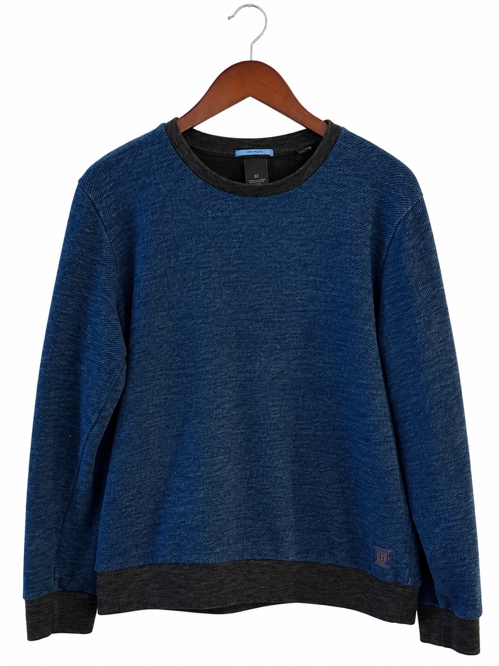 Scotch & Soda Off Piste Men XL Blue Textured Crewneck